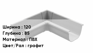 Кронштейн для желоба 120х85 ПВХ графит